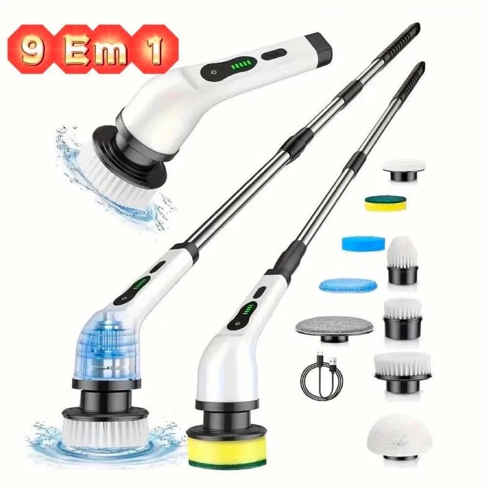 MAGICCLEAN™ — Escova Elétrica de Limpeza 9 em 1 Recarregável com Cabo Extensor
