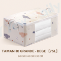[75L] Caixa Saco Organizador Cobertor Casaco Guarda Roupa Ecológico Anti-Poeira Umidade Insetos Multiuso. OG-121-BC
