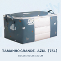 [75L] Caixa Saco Organizador Cobertor Casaco Guarda Roupa Ecológico Anti-Poeira Umidade Insetos Multiuso. OG-121-BC
