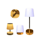 Abajur Recarregável Touch Luminária Retrátil em Aço com Luz de Led Branco Quente Ajustável-USB