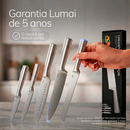 Lumai Conjunto 5 Facas de Cozinha Original Zurich Aço Inox Legitimo Profissional Kit Chef Santoku