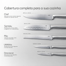 Lumai Conjunto 5 Facas de Cozinha Original Zurich Aço Inox Legitimo Profissional Kit Chef Santoku