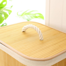 60L Cesto de Roupa Bambu Dobrável – Organizador com Revestimento Interno alta capacidade GRANDE