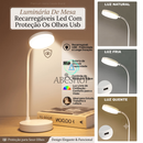 Luminária de Mesa LED Recarregável USB com Proteção Ocular | Abajur Touch 360° com 3 Tons de Luz para Estudo, Quarto e Escritório