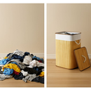 60L Cesto de Roupa Bambu Dobrável – Organizador com Revestimento Interno alta capacidade GRANDE